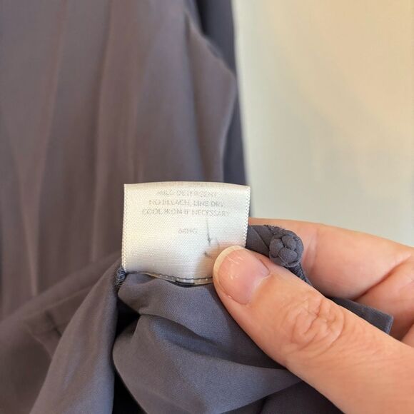 Eileen Fisher Women silk blend collared button down dark purple gray size small. - Picture 7 of 8